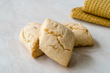 Homemade Moroccan Festive Ghriba Bahla Cookies Biscuits.