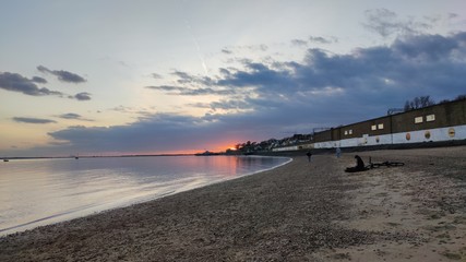 sunset over the river