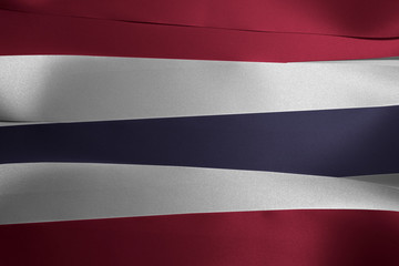 Colorful ribbon as Thailand national flag, blue red and white.