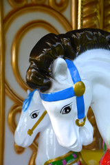New carousel with two white horses toys