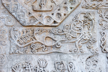 An element of the decoration of the facade of the temple on the territory of the Marfo-Maria abode of mercy