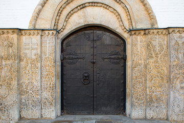 Entrance to the church of the Martha and Mary Convent of Mercy with a unique entrance framing pattern