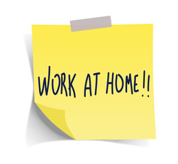 Yellow post it on background