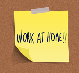 Yellow post it on background