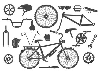 Bike parts isolated