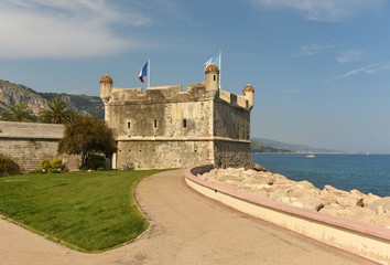 Bastion Museum in Menton, France. Old fort in Menton.