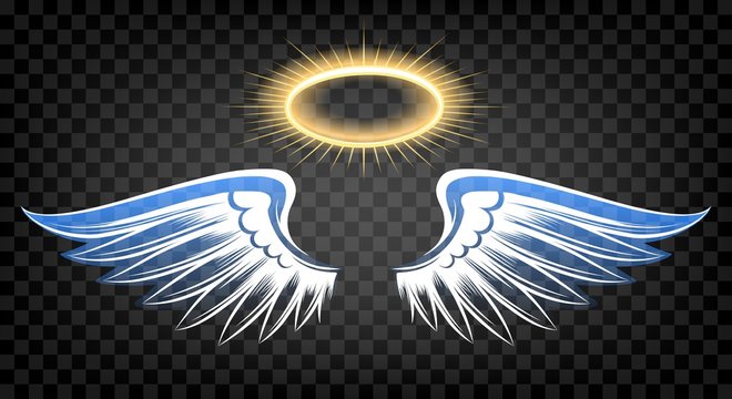 Angel wings with nimbus