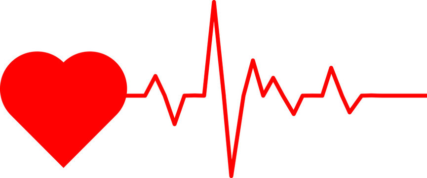 easy to use illustration vector image of heart with heart beat