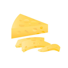 Butter cheese vectors isolated on white background.