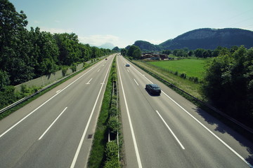 Fototapeta premium View of the A14 highway in Vorarlberg