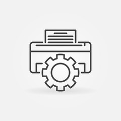 Printer Repair vector concept icon or sign in outline style