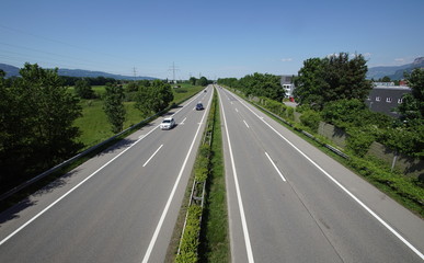 Fototapeta na wymiar View of the A14 highway in Vorarlberg