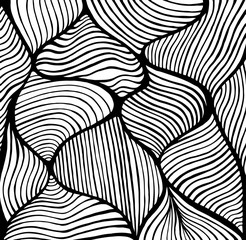 Abstract doodle decorative line art coloring page pattern.