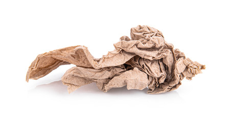 Tissues clean brown Isolated On White Background.