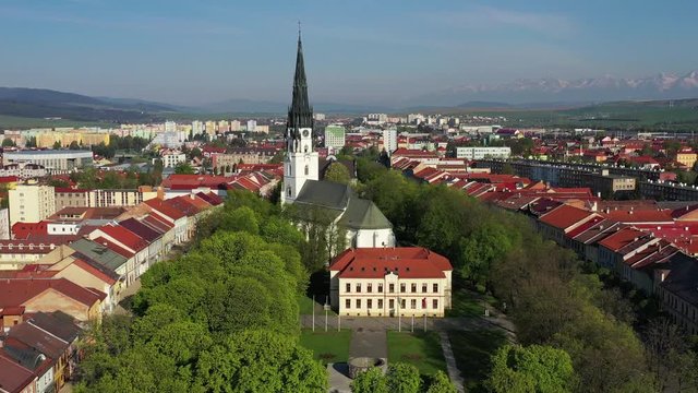 Aerial view of Spisska Nova Ves town in Slovakia