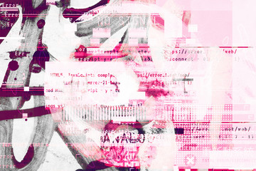 Gradient background with glitch effect, universal pattern