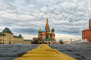 Empty city streets without people, cars and traffic