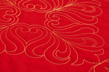 Fragment of quilting by free-motion machine technique