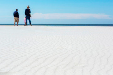 Idyllic sunny day on white sand beach.