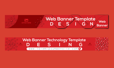 Abstract & Mordan banner design web template Set, Horizontal header web banner