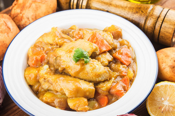 Chicken wings in curry, chicken in curry