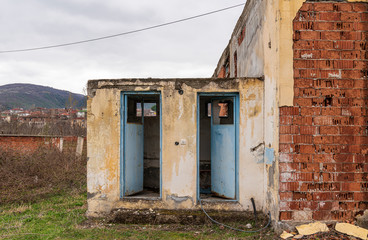 Abandoned old building, outside toilet