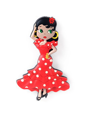 Magnetic souvenir from Spain isolated on white background