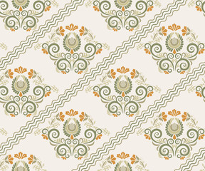 Vector ornamental hand drawing decorative background. Ethnic seamless pattern ornament. Vector pattern. Print for textile, cloth, wallpaper, scrapbooking