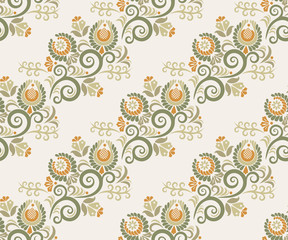 Fototapeta premium Vector ornamental hand drawing decorative background. Ethnic seamless pattern ornament. Vector pattern. Print for textile, cloth, wallpaper, scrapbooking
