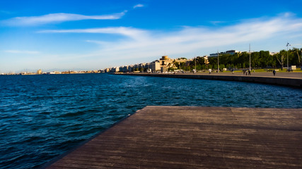 Fototapeta premium Photo of the port of Thessaloniki in Greece and the statue of Alexander the Great