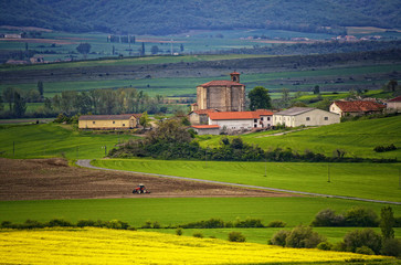 Fototapeta na wymiar rural landscape with village