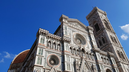 View of the Florence Cathedral (Duomo di Firenze, Cattedrale di Santa Maria del Fiore) in Florence, Italy