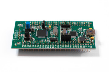 Circuit board isolated on white background
