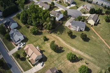 Aerial view of a beautiful sub division in Suburbs of Atlanta , GA USA 