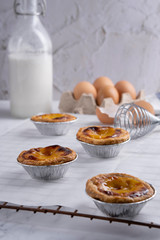 Egg tart, traditional Portuguese dessert, pasteis de Nata Portuguese Custard Tarts.