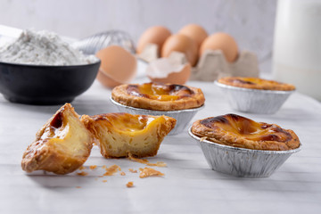 Egg tart, traditional Portuguese dessert, pasteis de Nata Portuguese Custard Tarts.