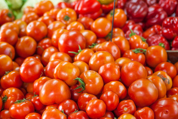 Fresh Organic Farm Tomatoes at the Market