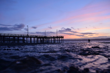 sunset on the pier