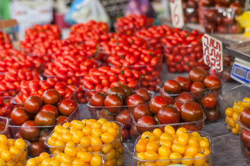 Fresh Organic Farm Tomatoes at the Market