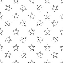 Vector spaceship seamless cartoon pattern. Black and white hand drawn doodles with stars and galaxy for paper, textile, handmade decoration, scrap-booking, polygraphy, cards.