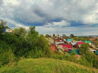 Fototapeta premium clouds in the sky before rain over the countryside