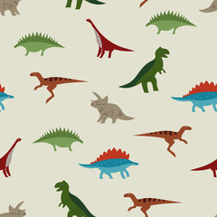 Fototapeta premium Seamless color Dino pattern