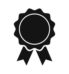 black medal icon award emblem symbol Vector isolated on white background