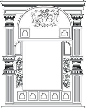 vintage frame with ornate pattern for laser cut or invitations cards