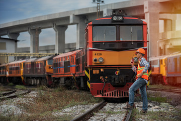 Obraz premium worker on railway