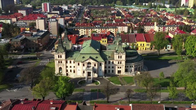 Aerial view of the Reduta Theater in Spisska Nova Ves, Slovakia