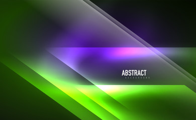 Dynamic neon shiny abstract background. Trendy abstract layout template for business or technology presentation, internet poster or web brochure cover, wallpaper