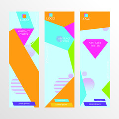 Collection of abstract geometric background banners. Can be used in any design. rectangular background. 
Art vector illustration. 