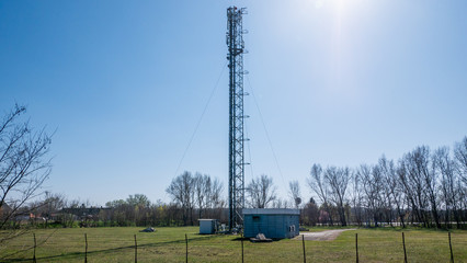 A medium wave transmission tower.