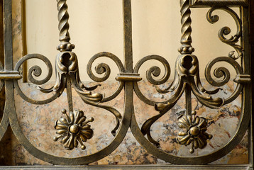 decorative elements of wrought iron fence